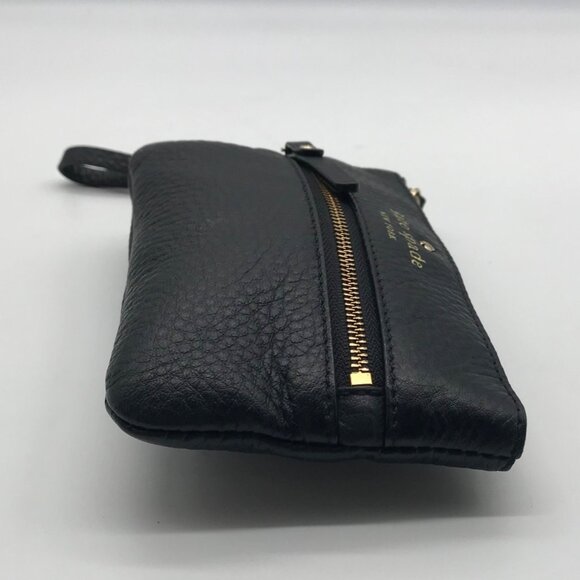 Kate Spade Black Pebbled Leather Cobble Hill Bee Wristlet - Picture 3 of 10